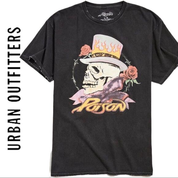 NEW Poison Skull & Roses Urban Outfitters UOTee Shirt T-Shirt M L - Picture 1 of 2